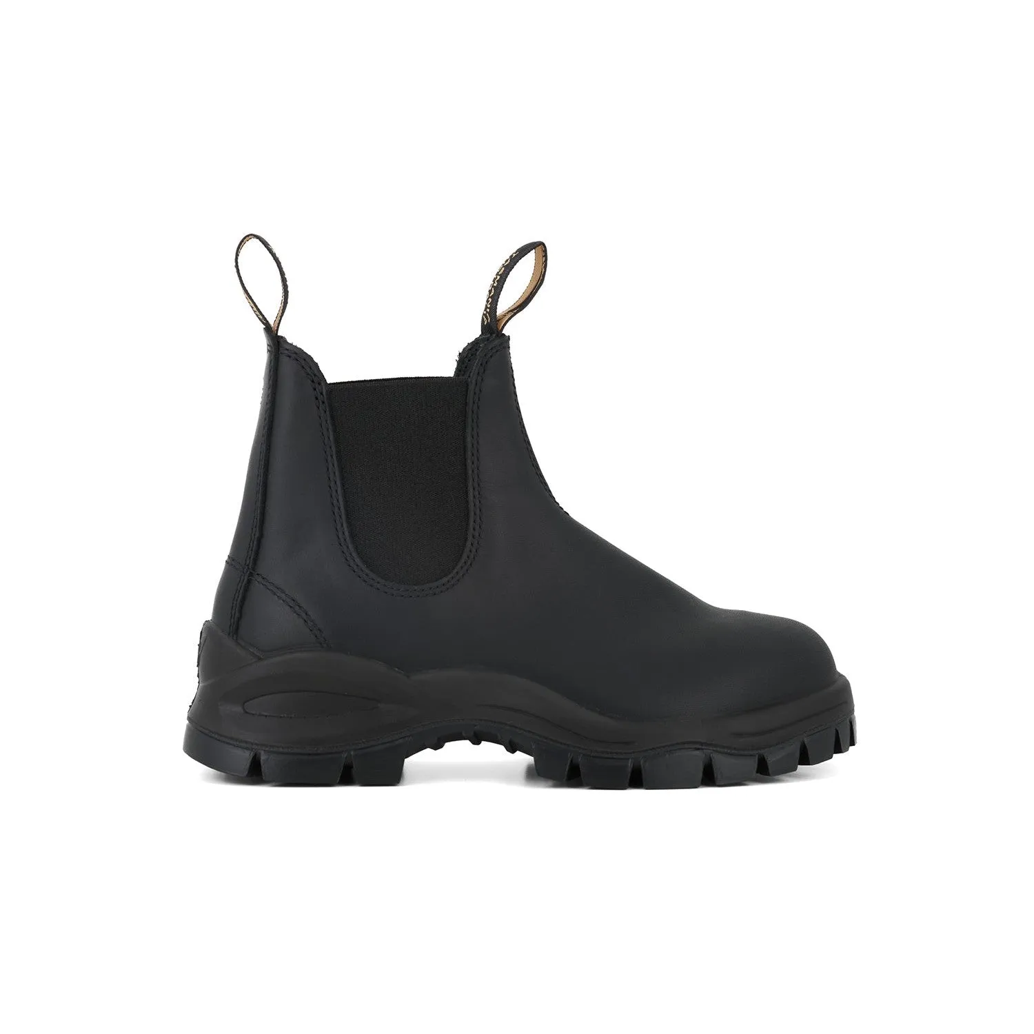 Blundstone #2240 Lug Unisex Black Leather Water Resistant Arch Support Pull On Ankle Boots