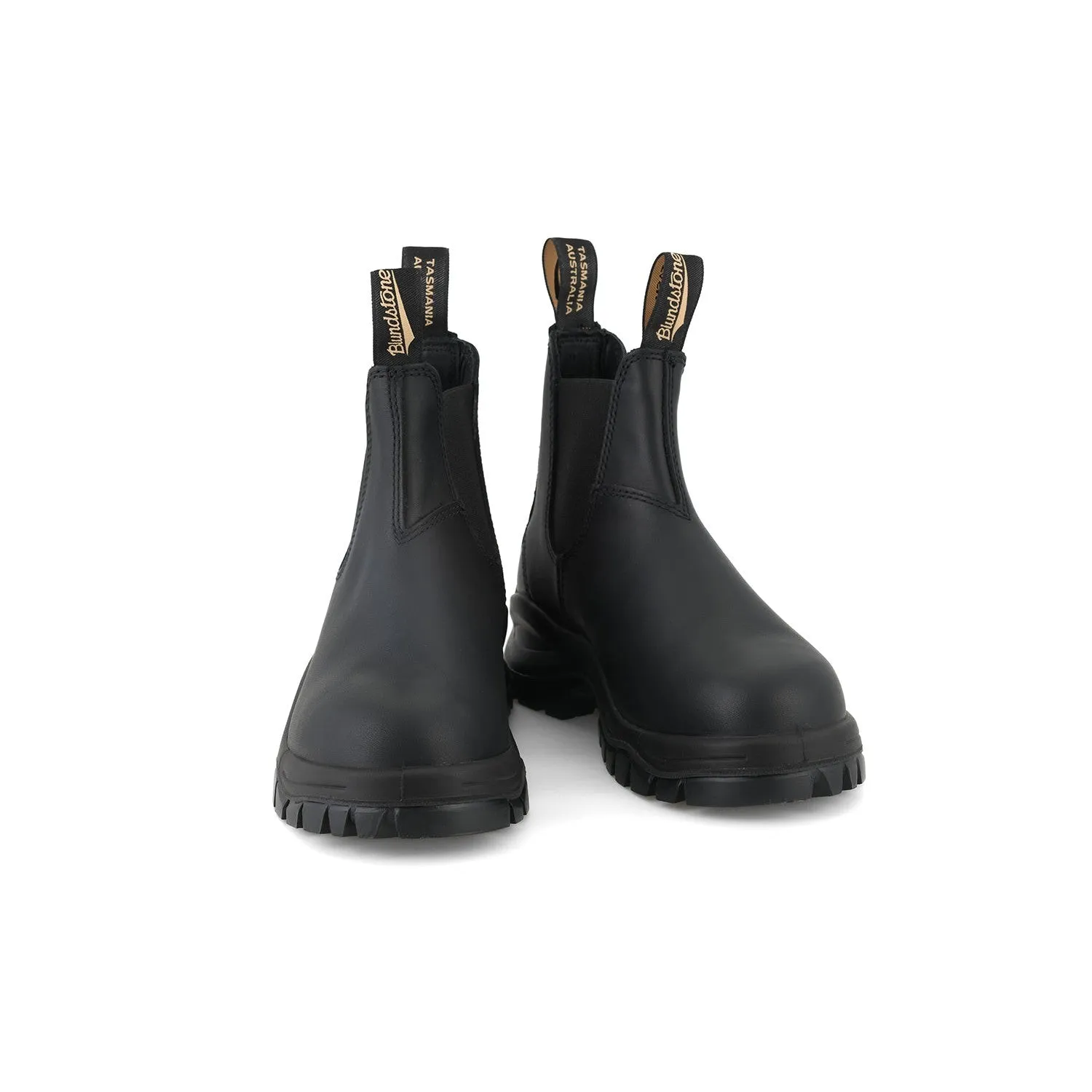 Blundstone #2240 Lug Unisex Black Leather Water Resistant Arch Support Pull On Ankle Boots
