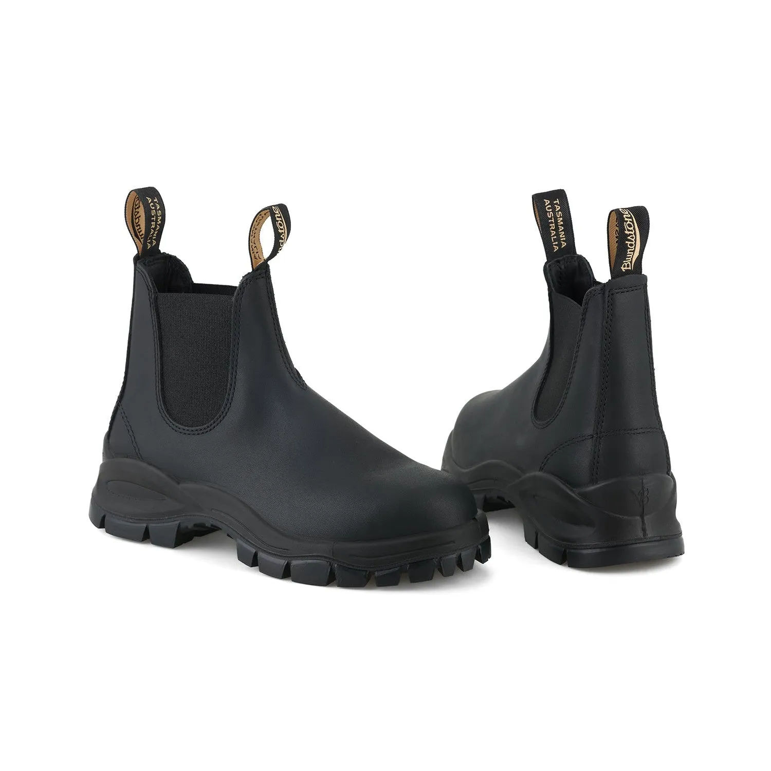 Blundstone #2240 Lug Unisex Black Leather Water Resistant Arch Support Pull On Ankle Boots