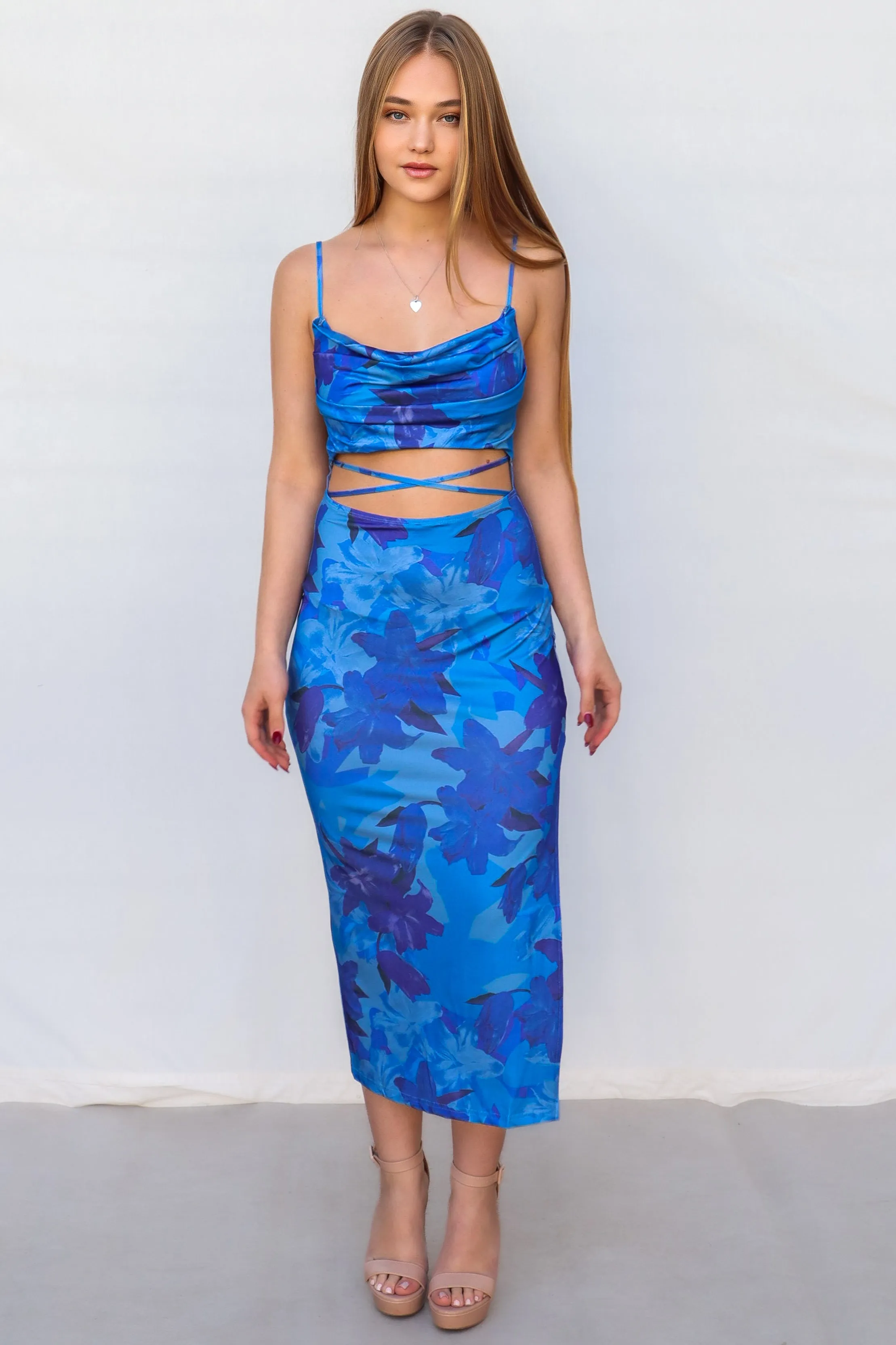 Henrietta Dress - Blue Floral