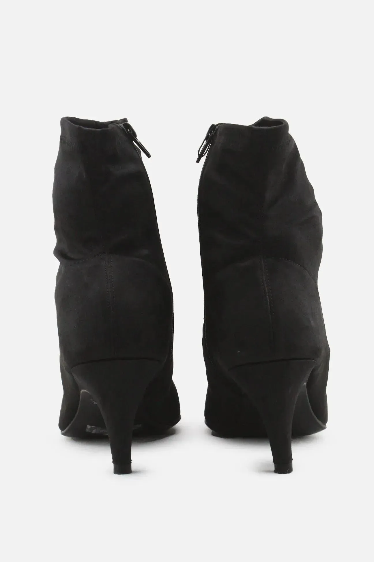 Insole Zipper Kitten Heels Ankle Boots | Textile