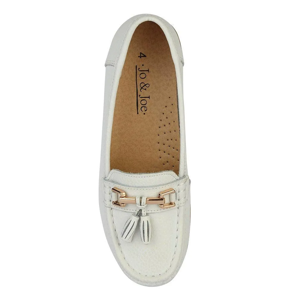 Jo & Joe Womens Loafer Nautical White