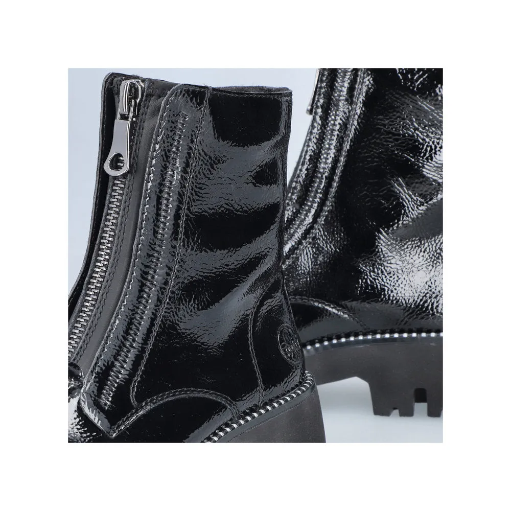 Ladies Rieker Boots Black Chunky Front Zip Y3351-00 sale