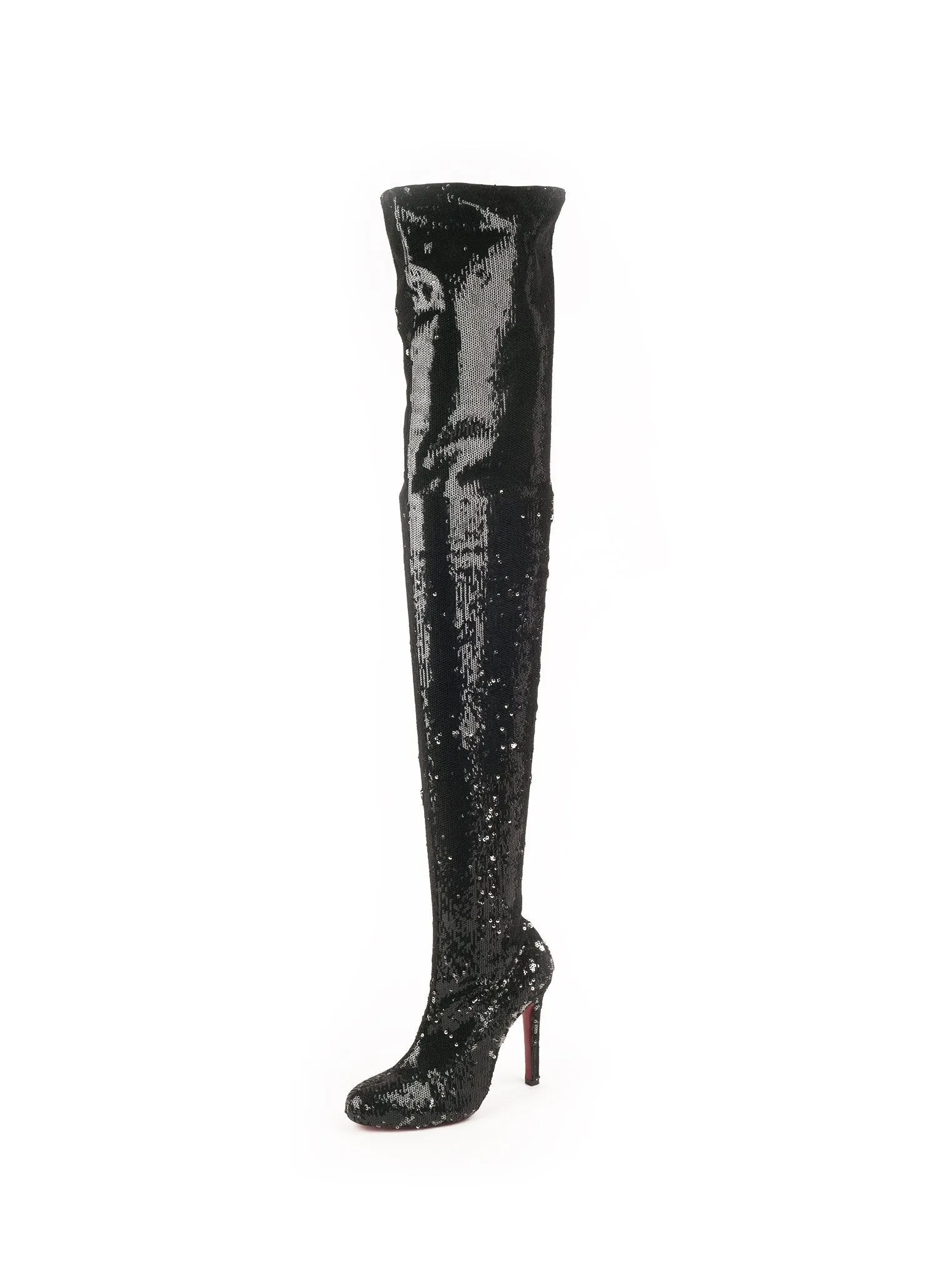 Louise X Sequin Over The Knee 100 Boots - Black