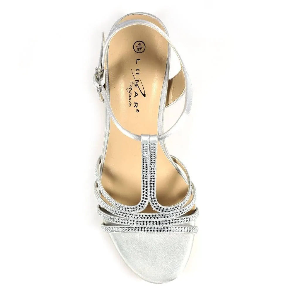 Lunar FLR063 Tatiana Ladies Silver Buckle Heels