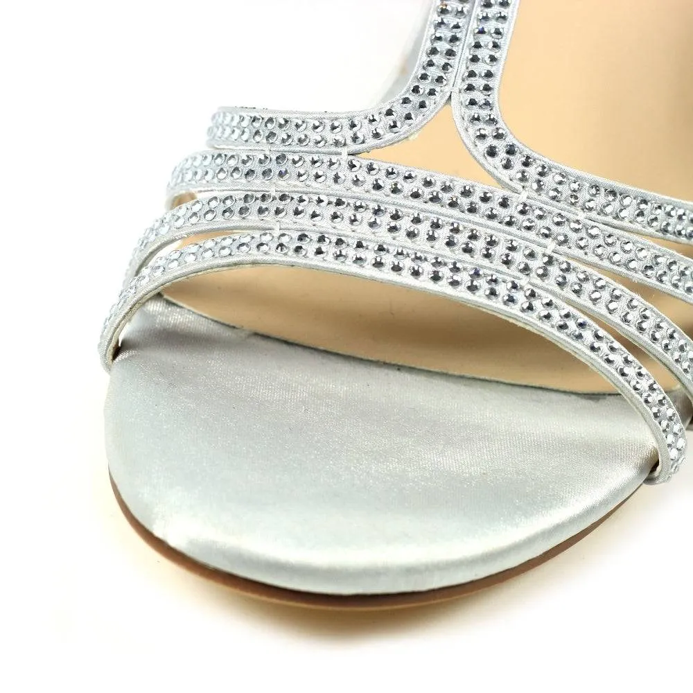Lunar FLR063 Tatiana Ladies Silver Buckle Heels