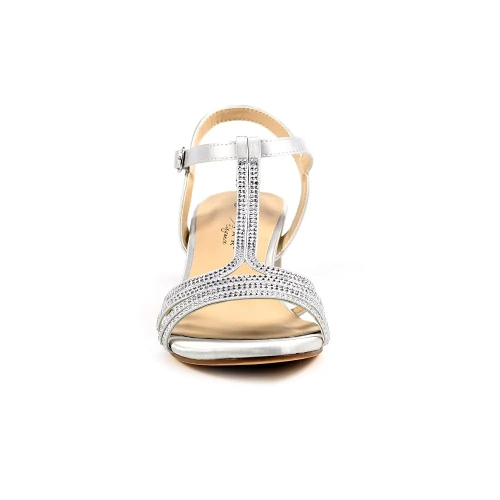 Lunar FLR063 Tatiana Ladies Silver Buckle Heels