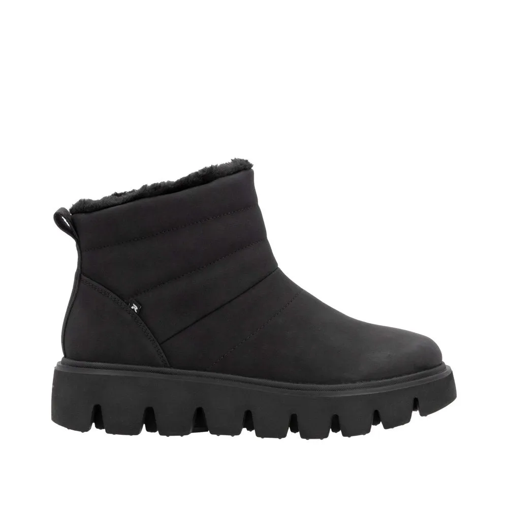 Rieker W2070-00 Ladies Black Leather Side Zip Ankle Boots
