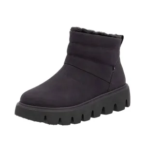 Rieker W2070-00 Ladies Black Leather Side Zip Ankle Boots