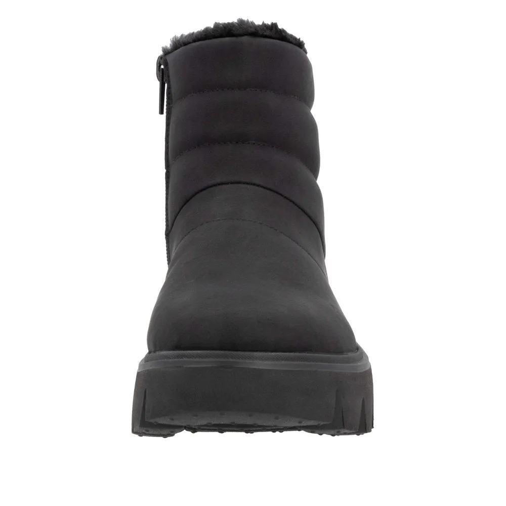 Rieker W2070-00 Ladies Black Leather Side Zip Ankle Boots