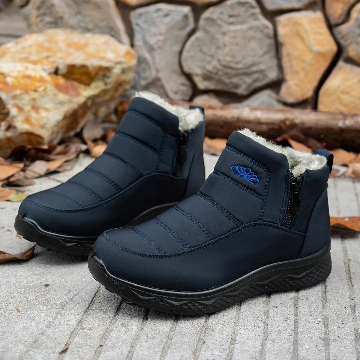 Winter Plush Warm Fleece Side Zipper Ankle Boots