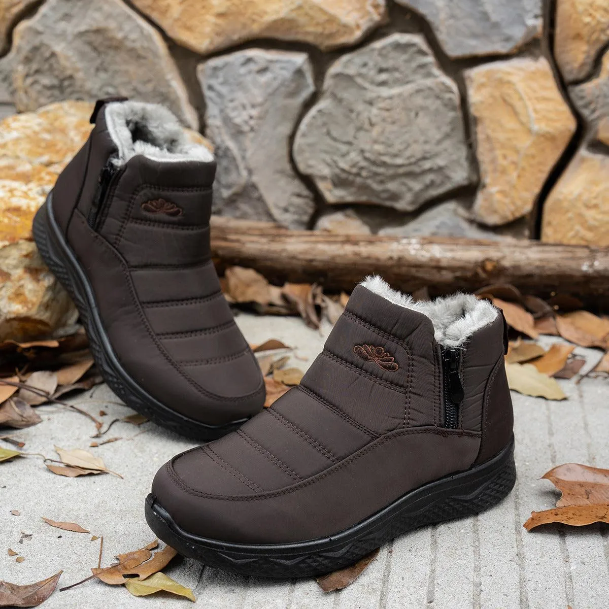 Winter Plush Warm Fleece Side Zipper Ankle Boots