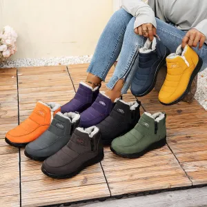 Winter Plush Warm Fleece Side Zipper Ankle Boots