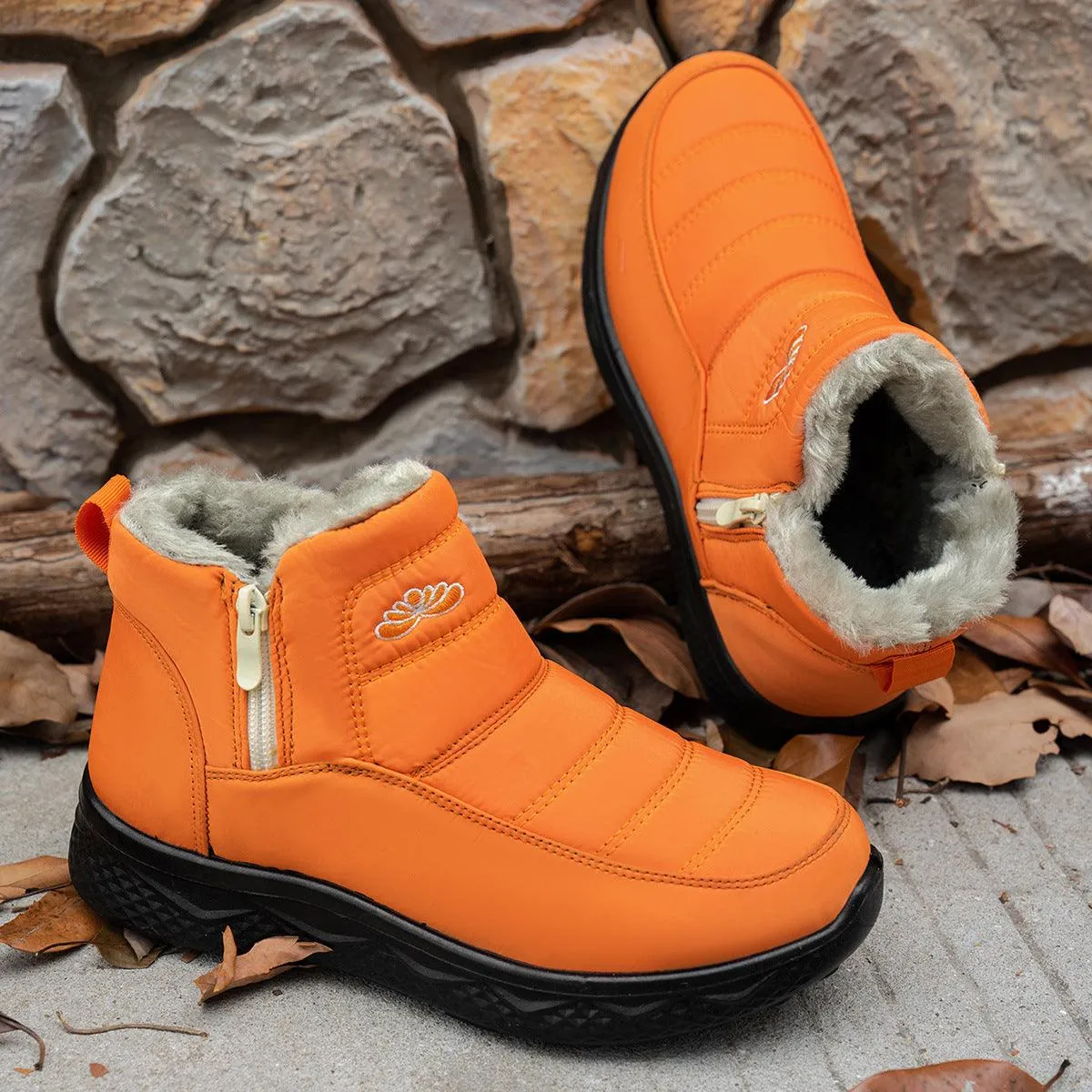 Winter Plush Warm Fleece Side Zipper Ankle Boots