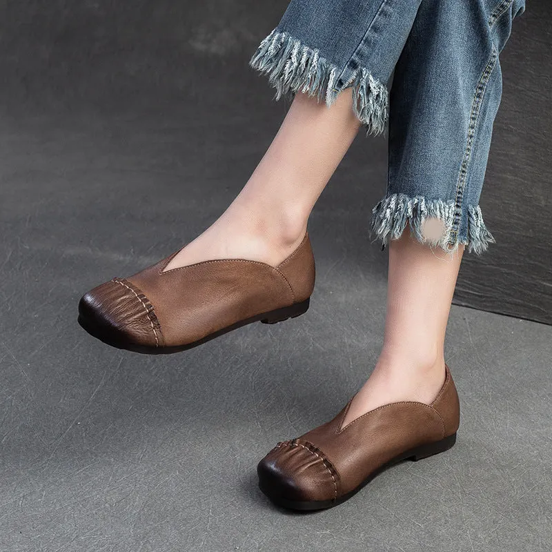 Women Minimalist Soft Leather Casual Flats