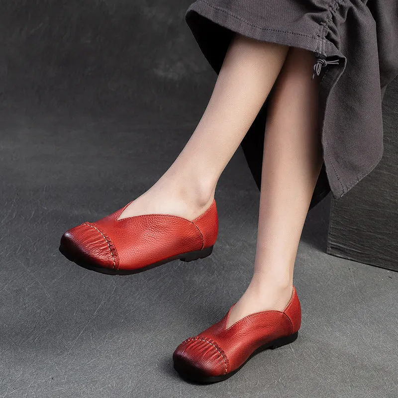 Women Minimalist Soft Leather Casual Flats