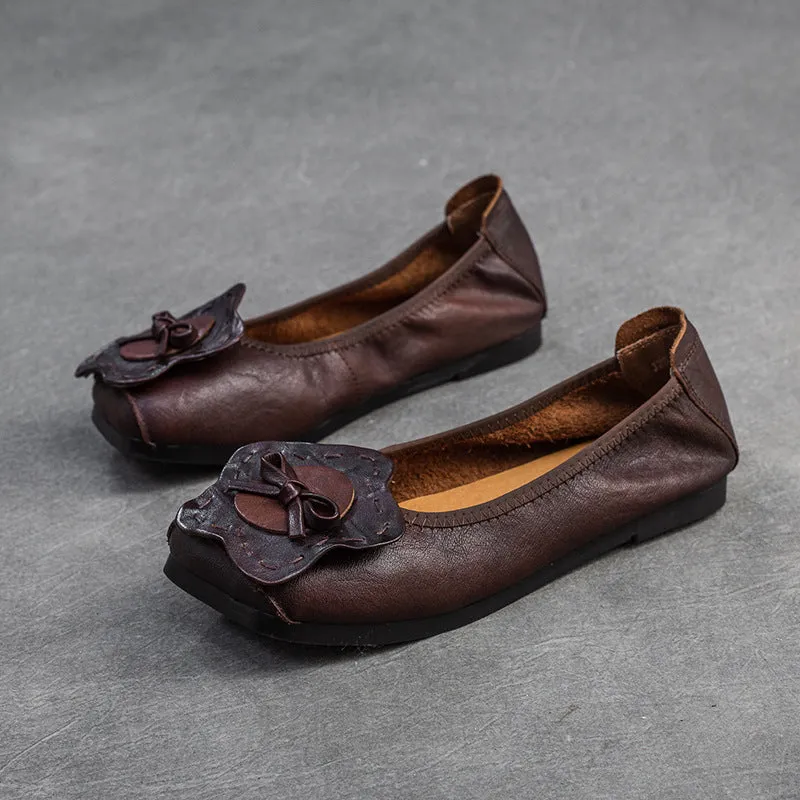 Women Retro Soft Leather Handmade Comfort Flats