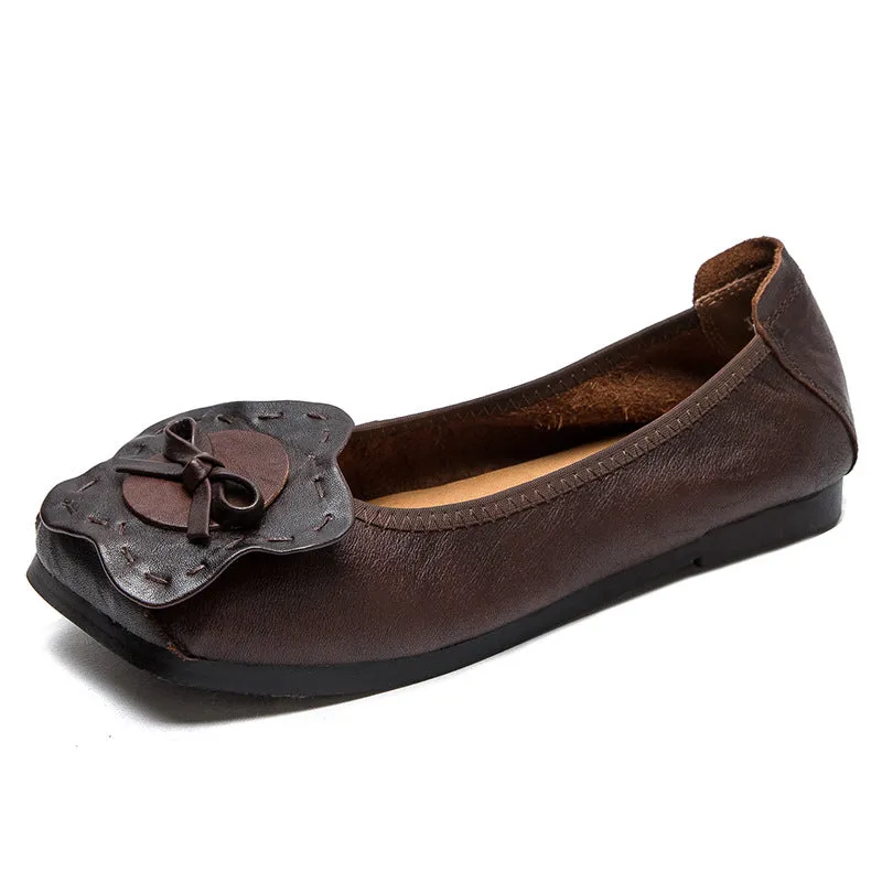 Women Retro Soft Leather Handmade Comfort Flats