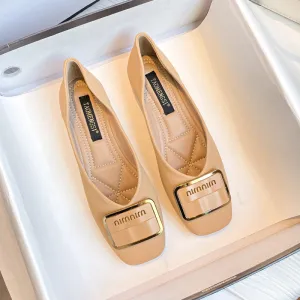 Women Soft Fashion Square Head Casual Flats